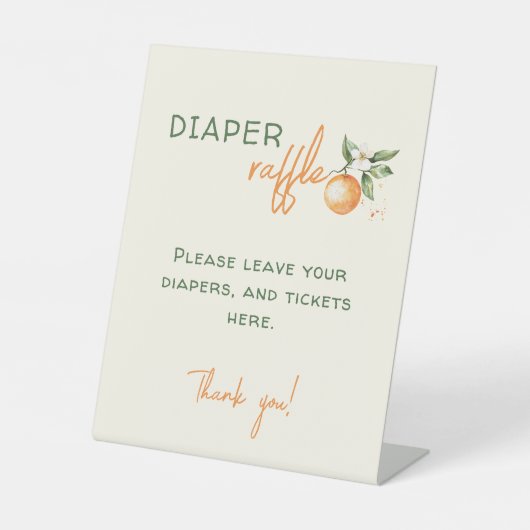 リトルかわいこちゃん柑橘系ベビーシャワーおむつラッフル 台座サイン (正面)