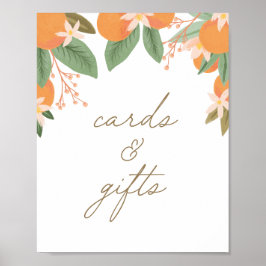 リトルかわいこちゃん柑橘系ベビーシャワーカードとギフト ポスター