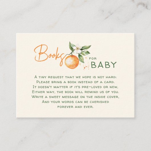 リトルかわいこちゃん柑橘系ベビーシャワーブックベビー エンクロージャーカード (正面)