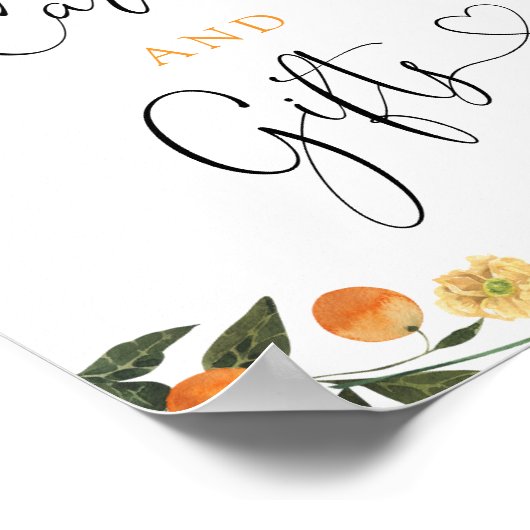 リトルかわいこちゃん柑橘系ボタニカルカードとギフトサイン ポスター (角)