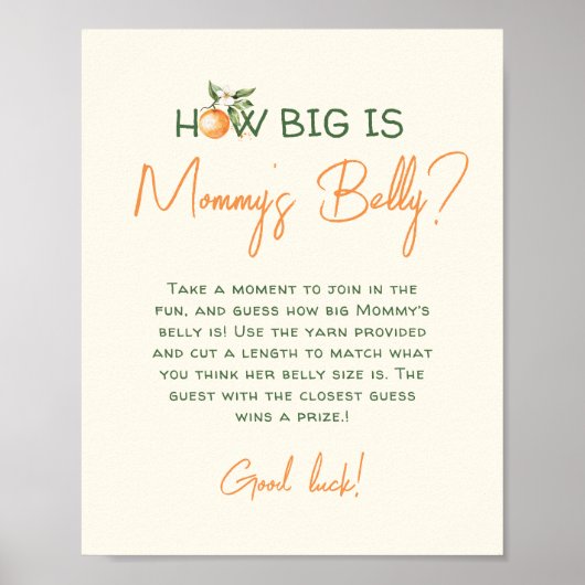 リトルかわいこちゃん柑橘類どのように大きいママの腹 ポスター (正面)