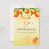 リトルかわいこちゃん柑橘類の水の色ベビーシャワー サンキューカード (正面)