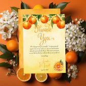 リトルかわいこちゃん柑橘類の水の色ベビーシャワー サンキューカード