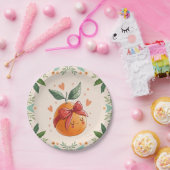 リトルかわいこちゃん柑橘類の花々は赤ちゃんシャワーをボウ ペーパープレート (パーティー)