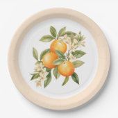 リトルかわいこちゃん柑橘類の誕生日パーティー ペーパープレート (正面)