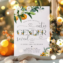 リトルかわいこちゃん柑橘類オレンジジェンダーリビールパーティー 招待状