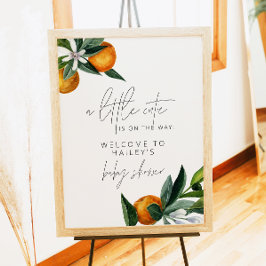 リトルかわいこちゃん柑橘類オレンジベビーシャワーウェルカム ポスター