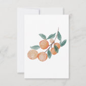 リトルかわいこちゃん柑橘類オレンジ緑葉ベビーシャワー サンキューカード (裏面)