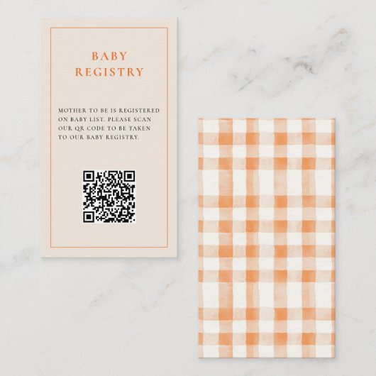 リトルかわいこちゃん柑橘類オレンジ色の赤ちゃんシャワーエンクロージャ エンクロージャーカード (正面/裏面)