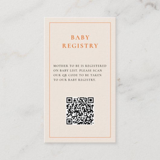 リトルかわいこちゃん柑橘類オレンジ色の赤ちゃんシャワーエンクロージャ エンクロージャーカード (正面)