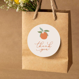 リトルかわいこちゃん柑橘類ミカンありがとう ラウンドシール