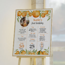 リトルかわいこちゃん柑橘類1stバースデーマイルストーンサイン ポスター