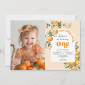 リトルかわいこちゃん柑橘類1st誕生日ガールフォト 招待状 (正面)