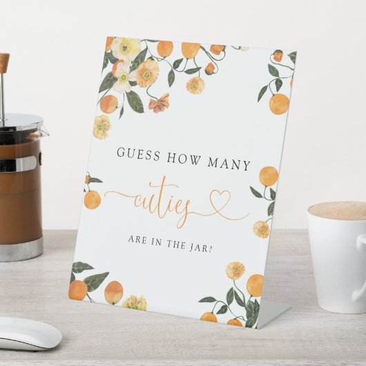 リトルかわいこちゃん植物性ベビーシャワー推測ゲーム 台座サイン (インサイチュ)