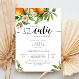 リトルかわいこちゃん植物柑橘類オレンジベビーシャワー 招待状