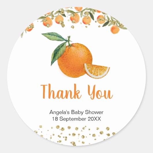 リトルかわいこちゃん水の色ありがとうステッカー ラウンドシール (正面)