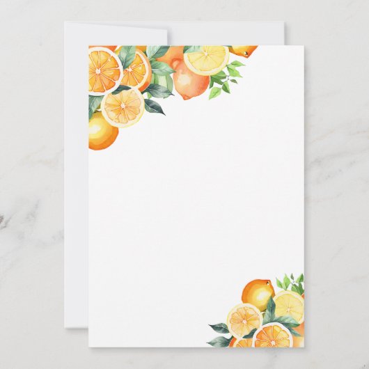 リトルかわいこちゃん水の色柑橘系サマーベビーシャワー 招待状 (裏面)