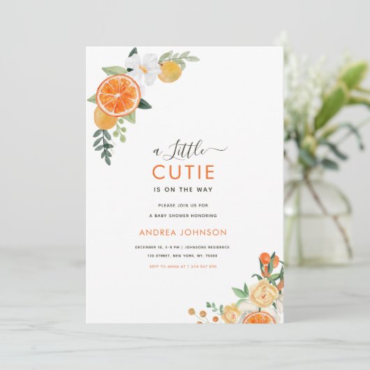 リトルかわいこちゃん水の色柑橘系フローラベビーシャワー 招待状 (スタンド正面)