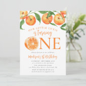 リトルかわいこちゃん水彩オレンジ1st誕生日 招待状 (スタンド正面)