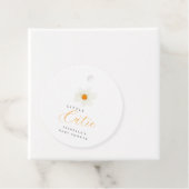 リトルかわいこちゃん水彩デイジーガールベビーシャワー フェイバータグ (インサイチュ)