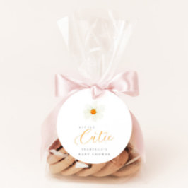 リトルかわいこちゃん水彩デイジーガールベビーシャワー フェイバータグ