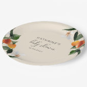 リトルかわいこちゃん水色かんきつ類ベビーシャワー ペーパープレート (アングル)