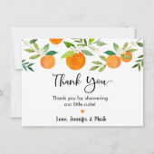 リトルかわいこちゃん緑のフローラベビーシャワー サンキューカード (正面)
