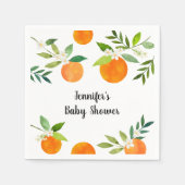 リトルかわいこちゃん緑のフローラベビーシャワー スタンダードカクテルナプキン (正面)