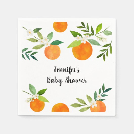 リトルかわいこちゃん緑のフローラベビーシャワー スタンダードカクテルナプキン (正面)