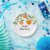 リトルかわいこちゃん緑のフローラベビーシャワー ペーパープレート (パーティー)