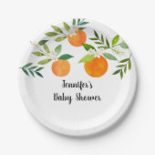 リトルかわいこちゃん緑のフローラベビーシャワー ペーパープレート (正面)