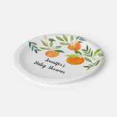 リトルかわいこちゃん緑のフローラベビーシャワー ペーパープレート (アングル)