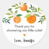 リトルかわいこちゃん緑のフローラベビーシャワー ラウンドシール (正面)