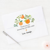 リトルかわいこちゃん緑のフローラベビーシャワー ラウンドシール (封筒)