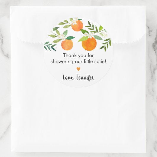 リトルかわいこちゃん緑のフローラベビーシャワー ラウンドシール (バッグ)