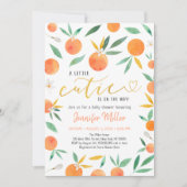 リトルかわいこちゃん緑の金ゴールドベビーシャワー 招待状 (正面)