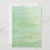 リトルかわいこちゃん緑の金ゴールドベビーシャワー 招待状 (裏面)