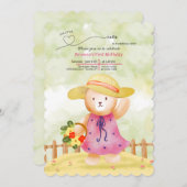 リトルかわいこちゃん誕生日招待状 招待状 (正面/裏面)