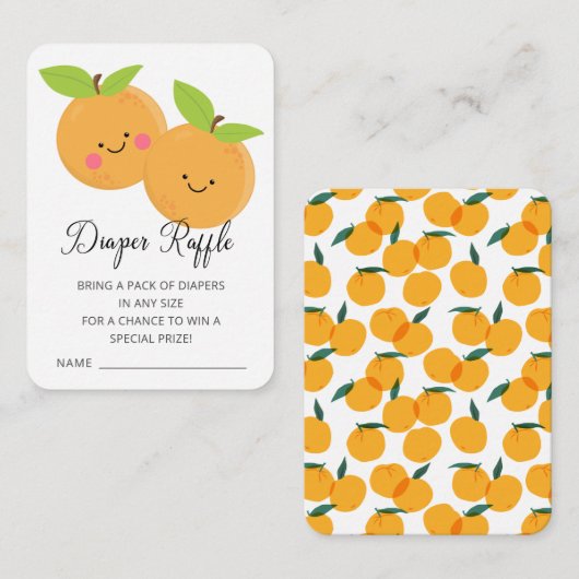 リトルかわいこちゃん赤ちゃんシャワーおむつラッフルエンクロージャー エンクロージャーカード (正面/裏面)