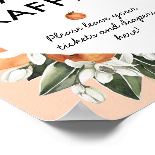 リトルかわいこちゃん赤ちゃんシャワーおむつラッフルサイン ポスター (角)