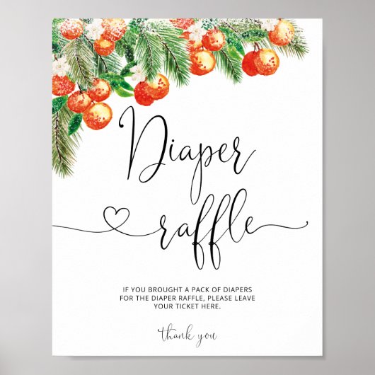 リトルかわいこちゃん赤ちゃんシャワーおむつラッフルサイン ポスター (正面)