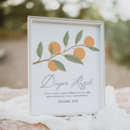 リトルかわいこちゃん赤ちゃんシャワーおむつラッフルサイン ポスター