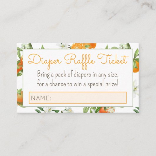 リトルかわいこちゃん赤ちゃんシャワーおむつラッフル エンクロージャーカード (正面)