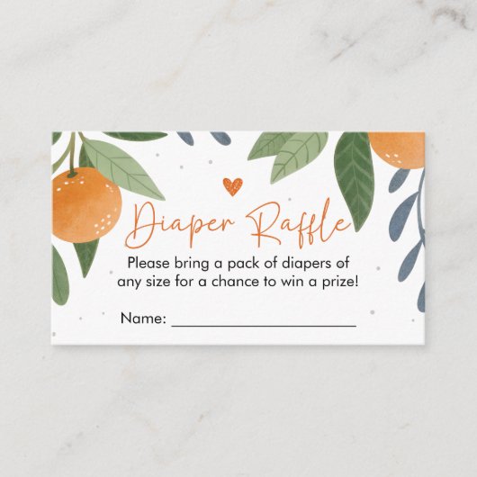 リトルかわいこちゃん赤ちゃんシャワーおむつラッフル エンクロージャーカード (正面)