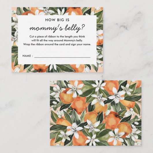 リトルかわいこちゃん赤ちゃんシャワーどのように大きいがママの腹 エンクロージャーカード (正面/裏面)