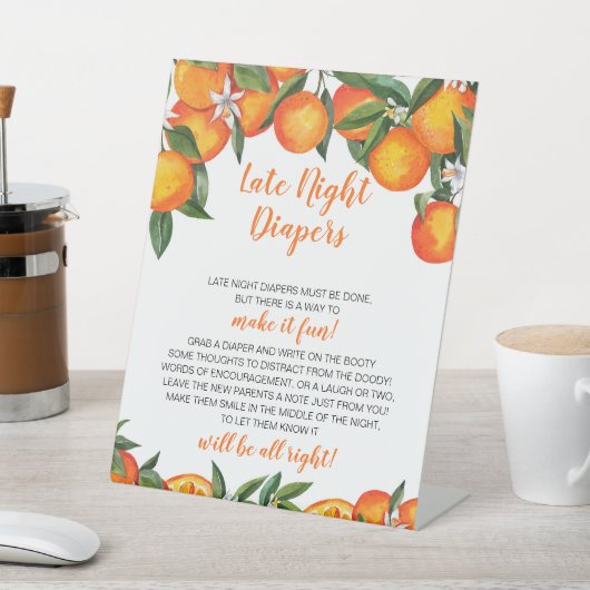 リトルかわいこちゃん赤ちゃんシャワー深夜おむつポスター 台座サイン (インサイチュ)