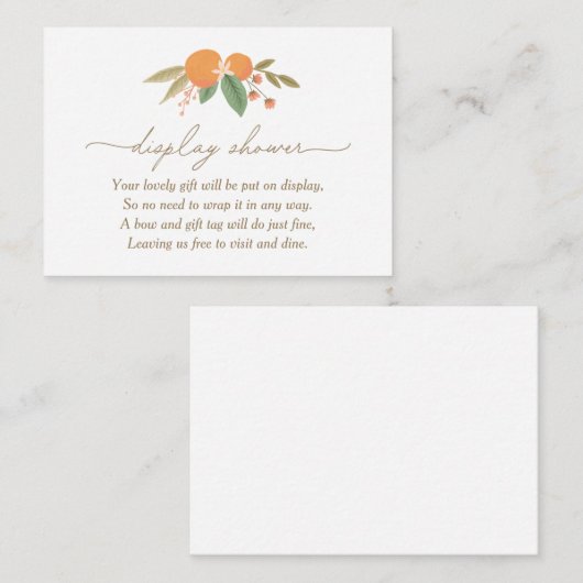 リトルかわいこちゃん赤ちゃんシャワー表示シャワー エンクロージャーカード (正面/裏面)