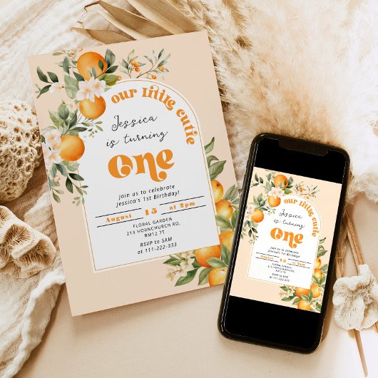 リトルかわいこちゃん1歳の誕生日パーティー 招待状