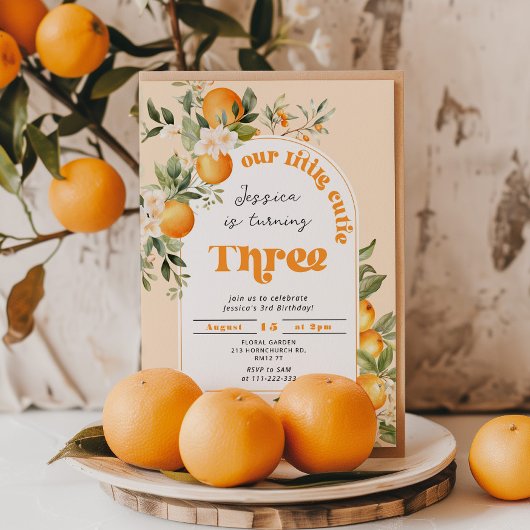 リトルかわいこちゃん3歳の誕生日パーティー 招待状