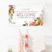 リトルかわいこちゃん |オレンジ柑橘系植物性ベビーシャワー 横断幕 (インサイチュ)